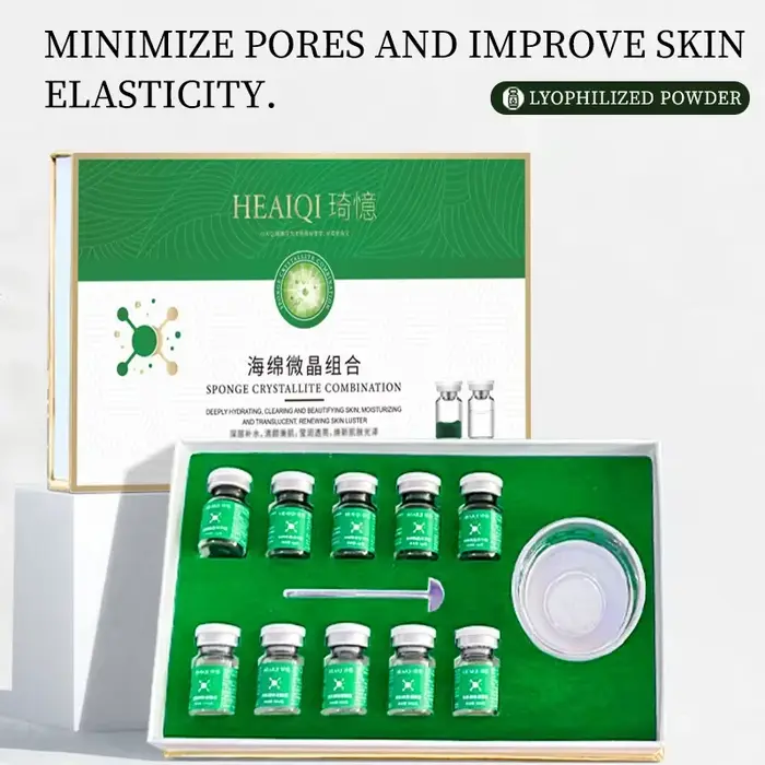 Masque facial en poudre lyophilisée de microcristal éponge