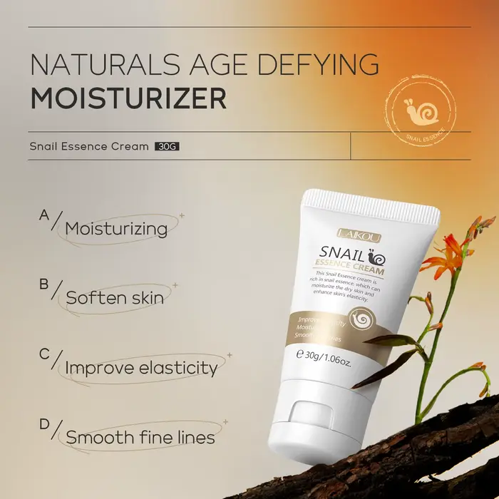 Crème hydratante pour le visage à base d'escargot