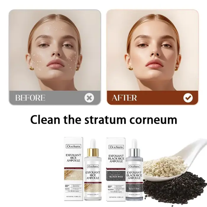 Ensemble d'ampoules exfoliantes de riz pour une peau douce