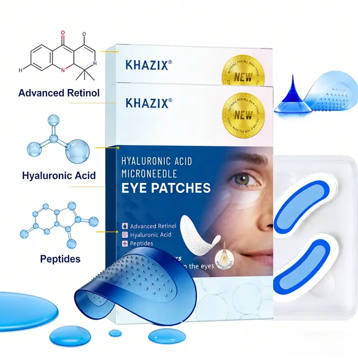 Patchs pour les yeux à micro-aiguilles au rétinol avec acide hyaluronique et peptides raffermissants