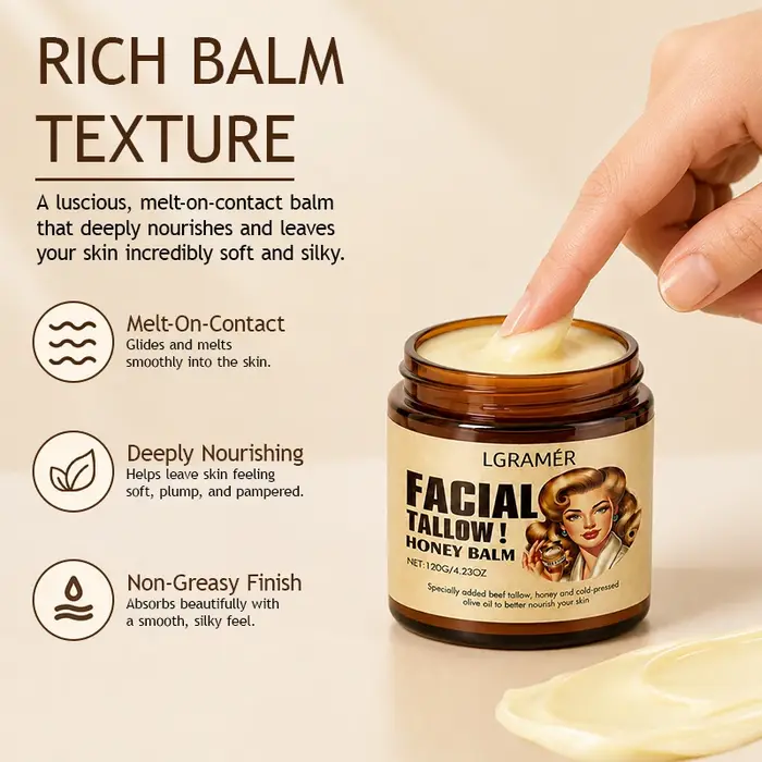 Baume Crème Visage au Suif et au Miel