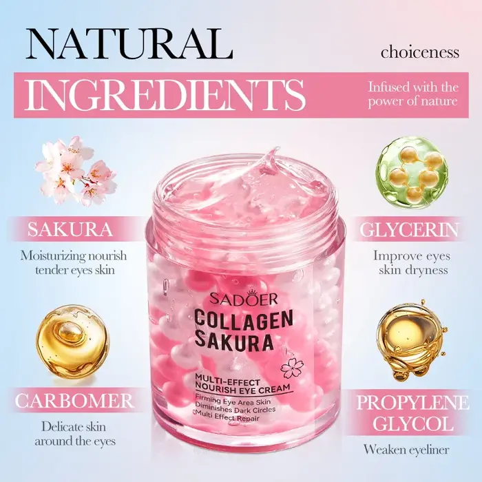 SADOER Sakura crème pour les yeux Anti cernes rides hydratant crèmes Anti-âge