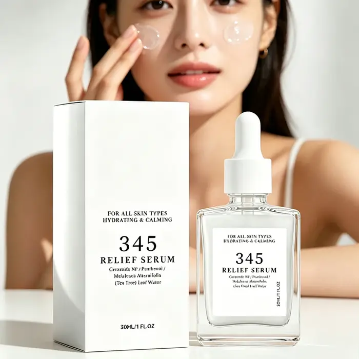 Sérum réparateur 345 Relief 30ml, à la céramide et au panthénol, hydratant, apaisant et calmant, pour tous types de peaux.