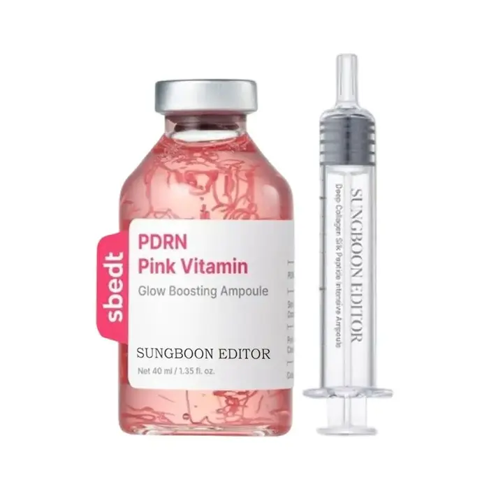 Sungboon Editor PDRN Pink Vitamin Glow Boosting Ampoule Essence : Hydratation et Nutrition Intenses,