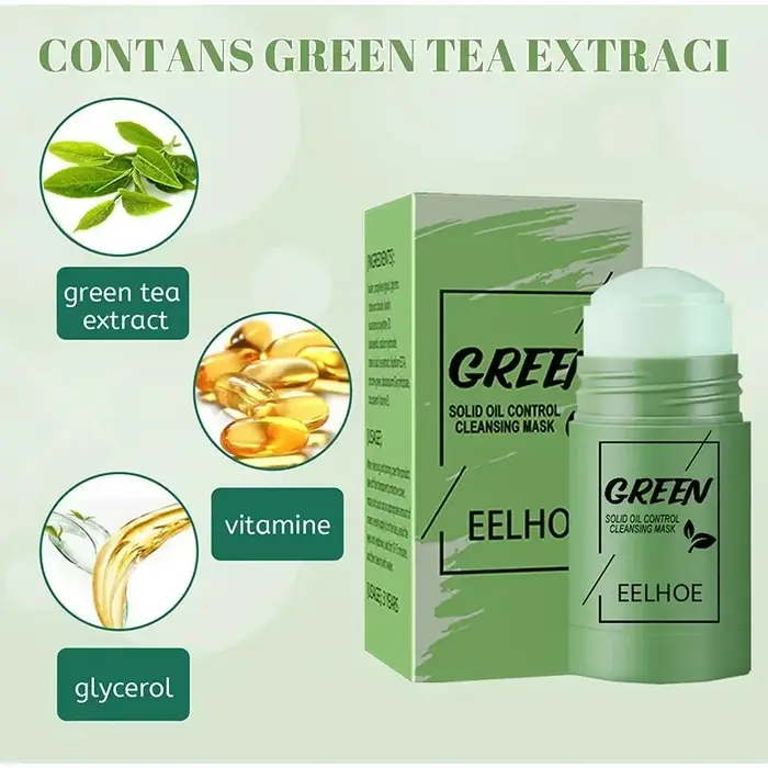 Masque de nettoyage du visage bâton de thé vert
