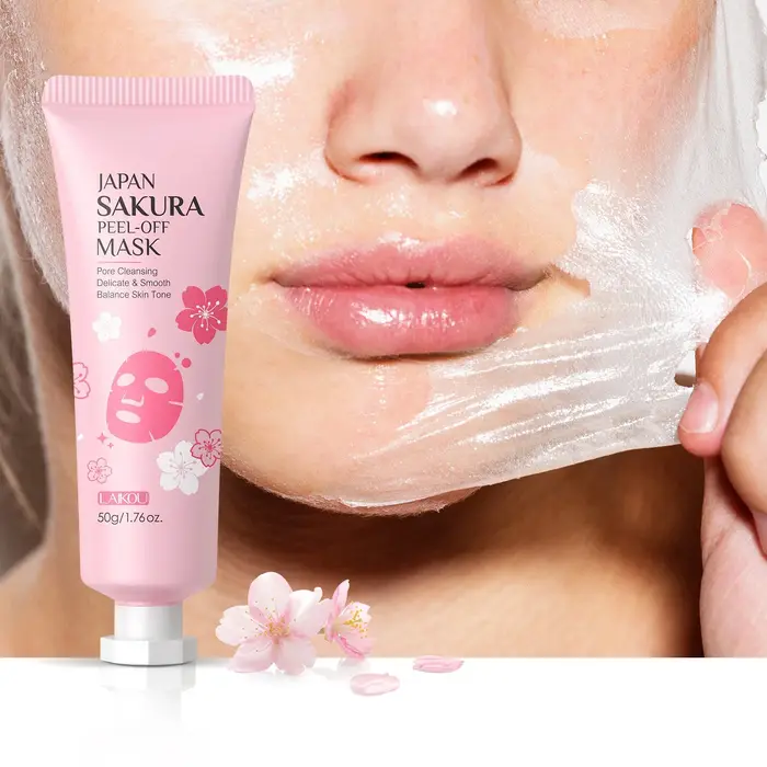 1/2count Japon Sakura masque détachable 50g résidus cosmétiques de nettoyage en profondeur, équilibr