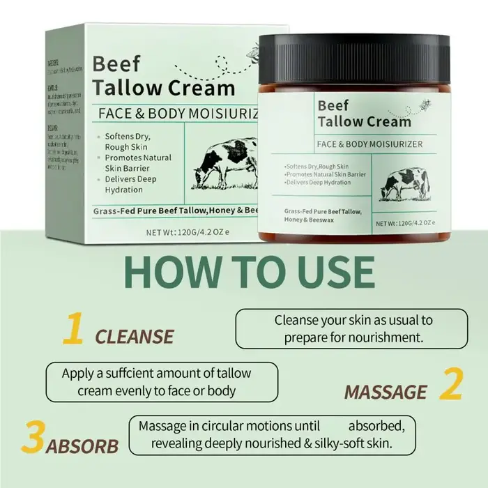 2PCS Crème hydratante au suif de bœuf et au miel