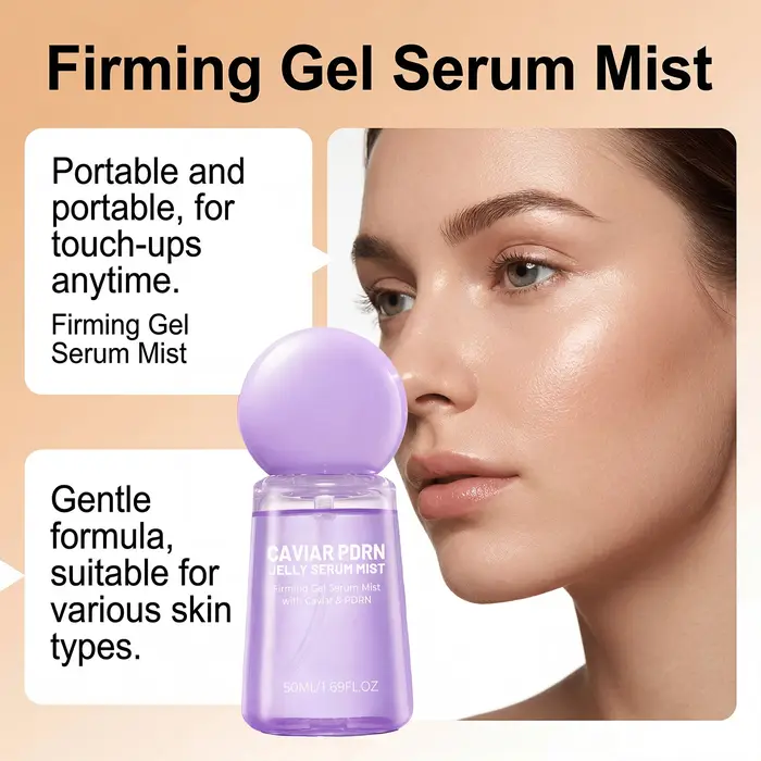 Sérum Brume Gelée au Caviar PDRN Lisse les Rides Sèches Nourrit Hydrate Éclaircit le Teint Resserre les Pores du Visage Essence en Spray