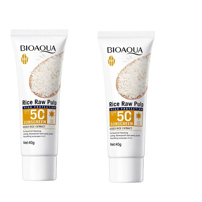 Purée de riz crème solaire SPF50 + PA + protection solaire/UV rafraîchir Non collant imperméable résistant à la sueur