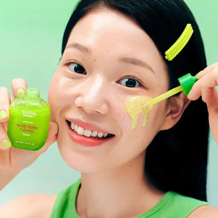 Soin coréen pour la peau EQQUALBERRY BAKUCHIOL - Sérum apaisant ALOE PDRN