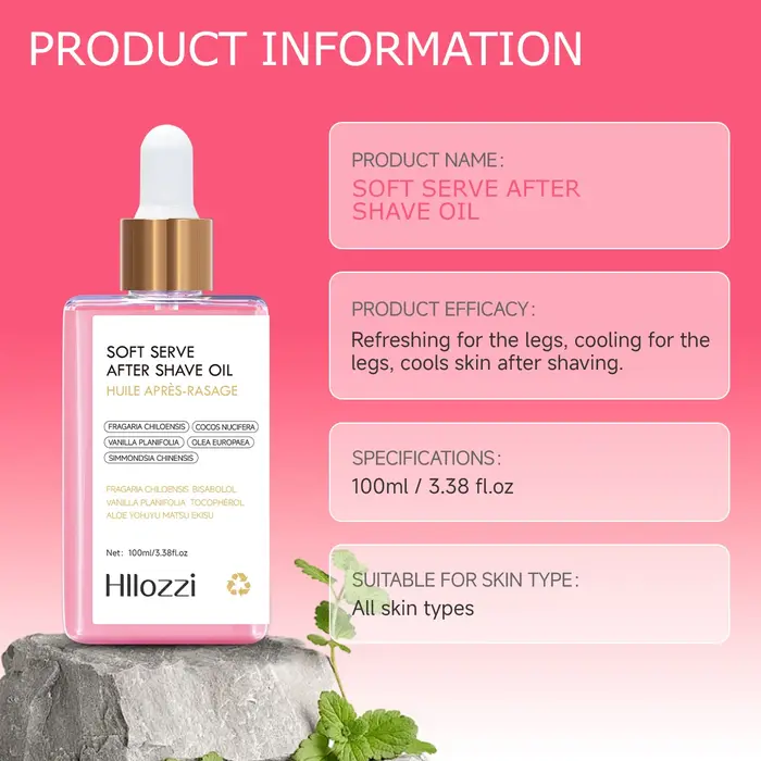 100 ml/3.38f.oz huile douce de fraise après-rasage hydratant en profondeur et nourrissant la peau sérum