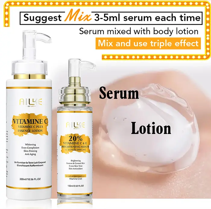 AILKE – Lotion éclaircissante pour le corps à la vitamine C