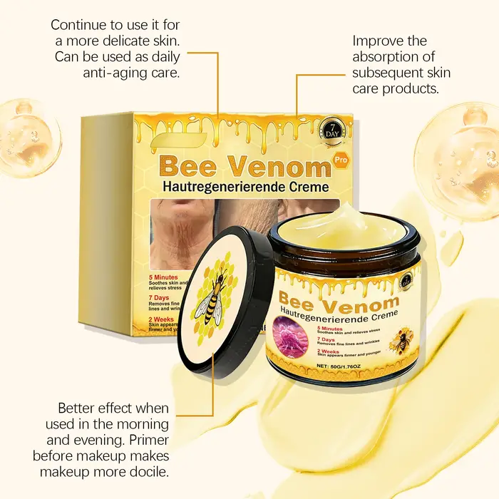 Crème au venin d'abeille Soulage les rougeurs Répare les dommages cutanés Renforce la barrière cutanée Hydratation