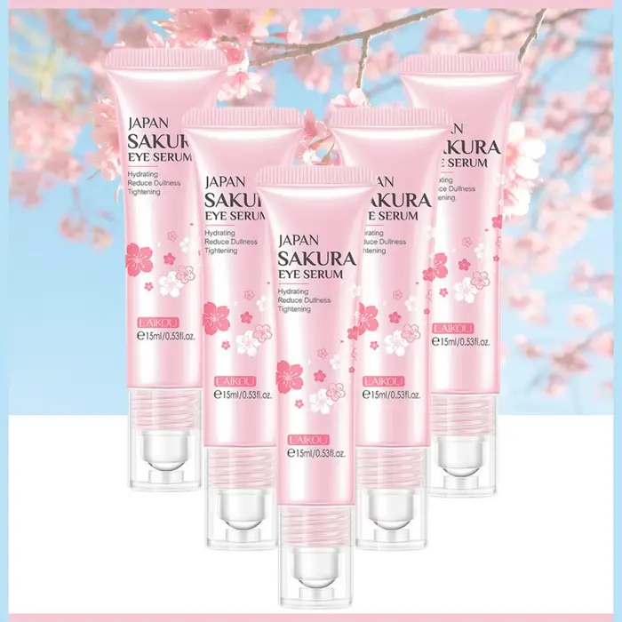 Sakura-Crème essence pour les yeux avec boule de massage