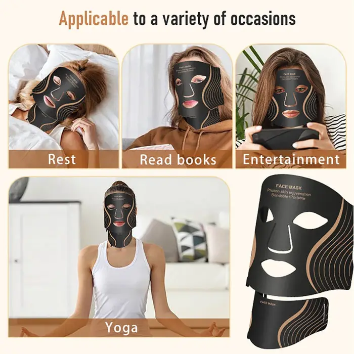 Masque LED en silicone pour le visage et le cou