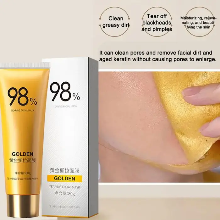 Masque exfoliant doré, nettoyage en profondeur