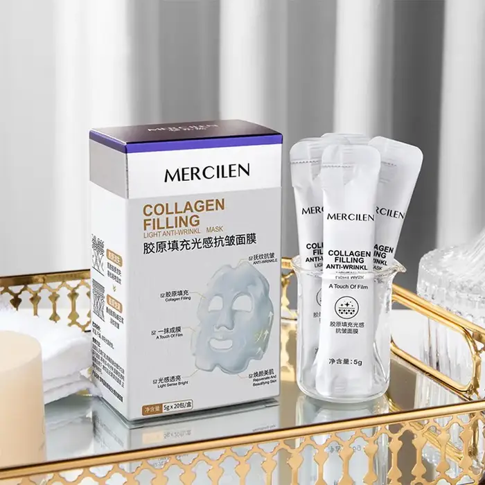 1 boîte de masques faciaux exfoliants au collagène Mercilen