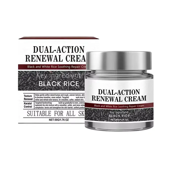 Crème de renouvellement à double Action effaçable à la kératine, riz noir et blanc, réparation apais