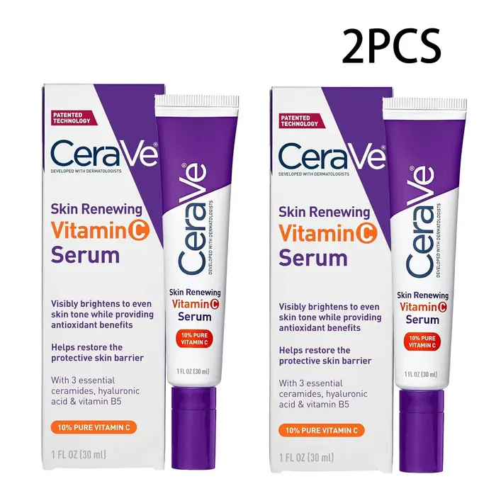Sérum à la vitamine C CeraVe 10% pur, acide hyaluronique et 3 céramides, sérum antioxydant éclaircissant sans parfum pour le visage, 1 oz
