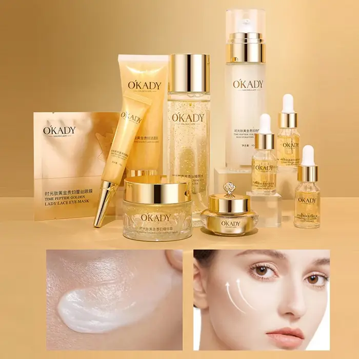 Opei Time Peptide Gold Lady Ensemble de dix pièces Kit de soin hydratant et hydratant Cosmétiques no