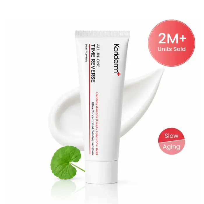 Koriderm ™ Crème tout-en-un Time Reverse Cica Anti-oxydante, éclaircissante, anti-âge, réparatrice, raffermissante pour les yeux, pour tous types de peaux