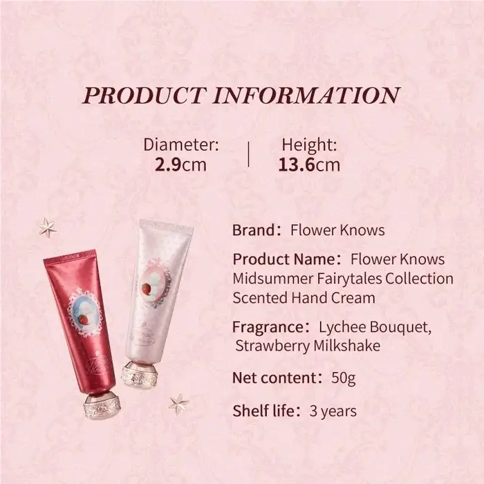 Flower Knows Christmas Limited Crème pour les mains parfumée Fraise Cupidon Collection Hydratant