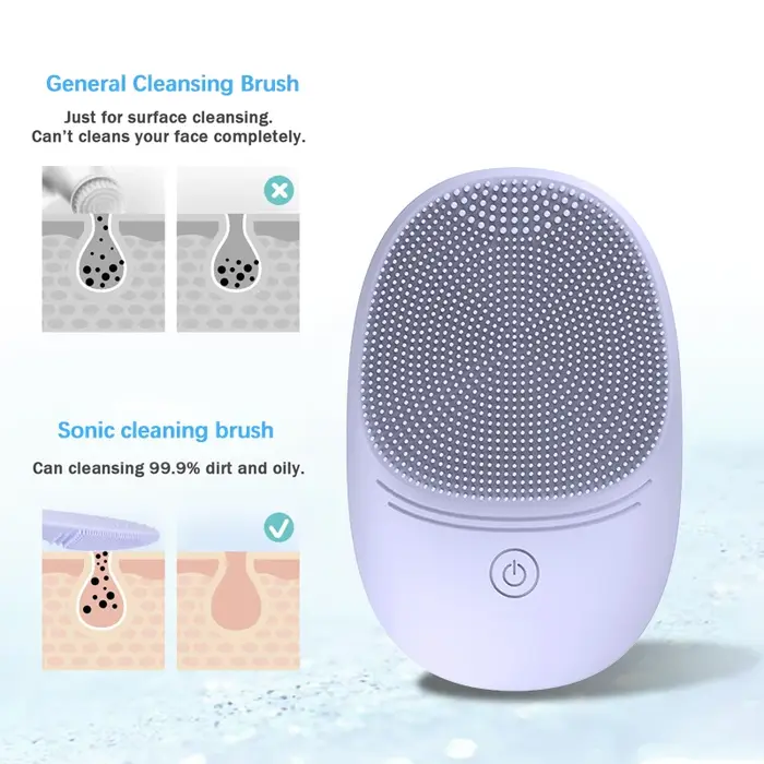 Nettoyant pour le visage électrique en silicone souple