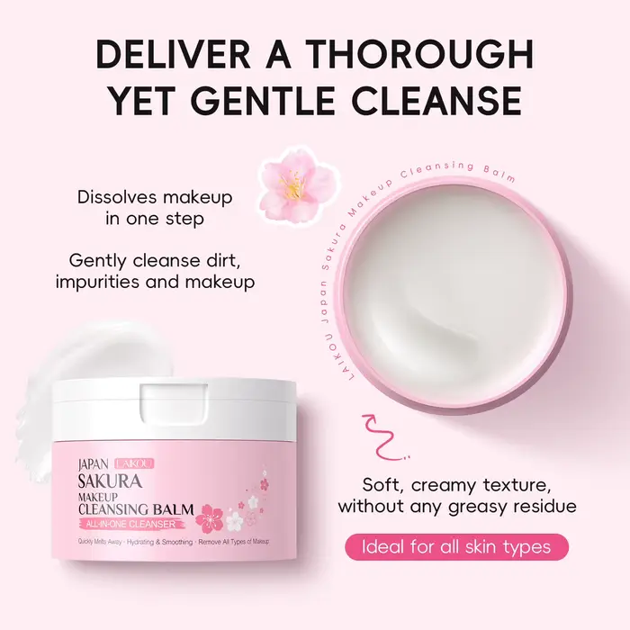 LAIKOU Japon Sakura Baume Nettoyant Démaquillant 100g