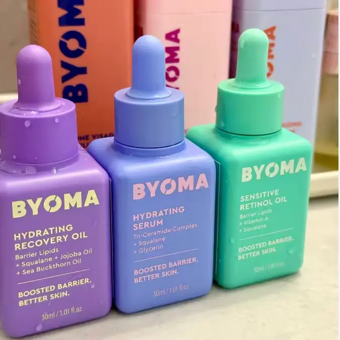 BYOMA Crème Gel Hydratante Contrôle Sébum Sérum Éclat Phyto-Mucine Hydratation Profonde Tonique Lacté Réparateur Barrière Cutanée Soin de la Peau