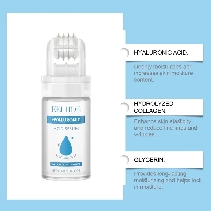 Sérum à l'acide hyaluronique avec micro-rouleau à micro-aiguilles de 0