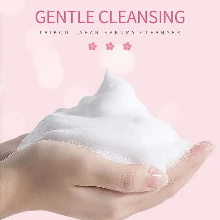 Sakura nettoyant mousse riche nettoyage en profondeur enlever la graisse améliorer la crème de lavage du visage grasse