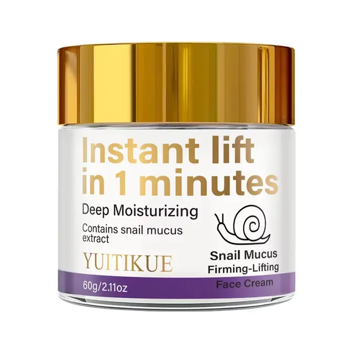 Crème Visage au Mucus d'Escargot YUITIKUE 60g Hydratation Profonde Effet Lifting Instantané en 1 Min