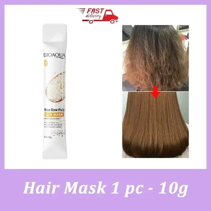 Masque capillaire magique à la kératine au riz, réparation en 5 secondes des poils crépus endommagés