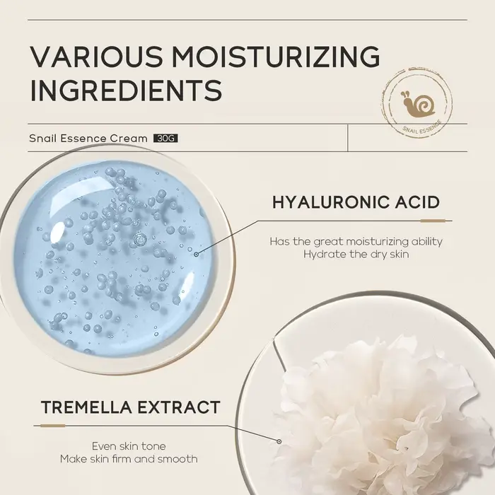 Crème hydratante pour le visage à base d'escargot
