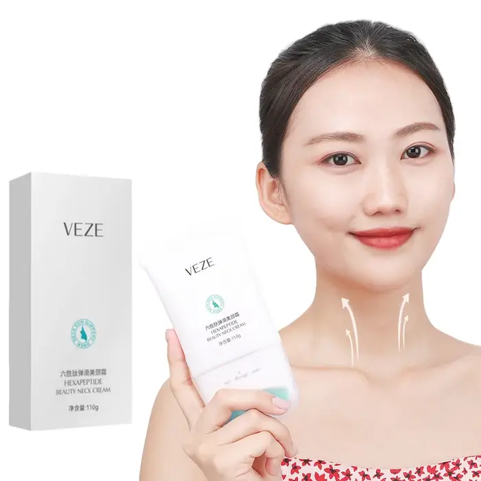 Crème élastique pour le cou aux six peptides, 110 g, contient de l'acide hyaluronique, de la niacina