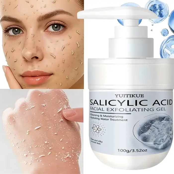 Gel exfoliant à l'acide salicylique YUITIKUE | Nettoyage en profondeur et hydratation pour une peau propre et soyeuse