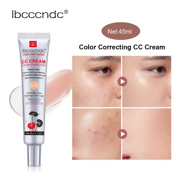 CC Cream Correcteur de Teint Unifiant Coréen Hydratant Léger Fini Naturel Lumineux Base