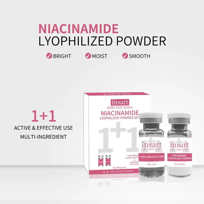 Niacinamide Oligopeptide VC poudre lyophilisée sérum pour le visage Anti-âge éclaircissant Essence hydratante pour tous les soins de la peau