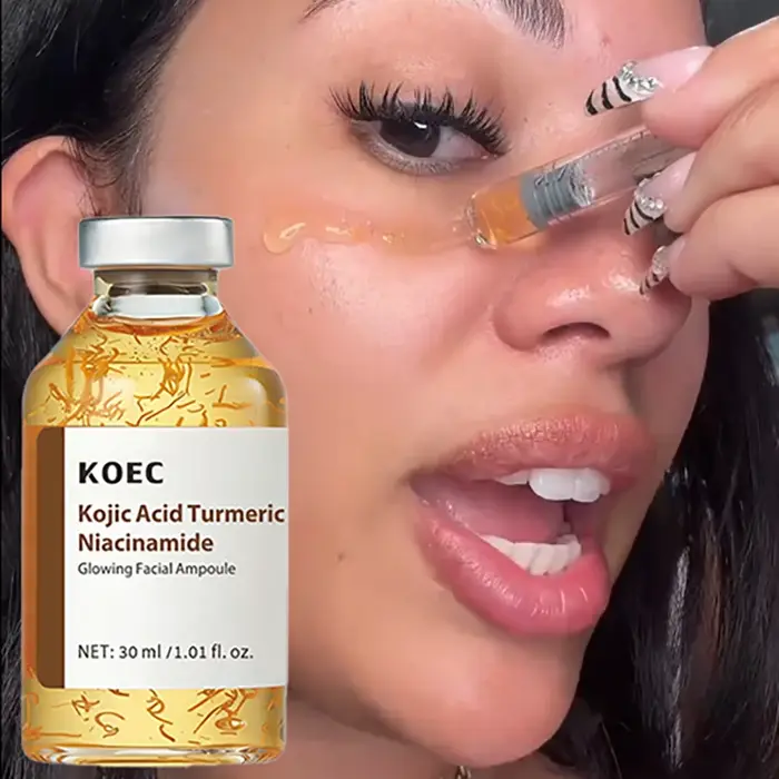 Sérum Ampoule Visage à l'Acide Kojique et au Curcuma avec Niacinamide – Essence Hydratante et Nourrissante en Profondeur
