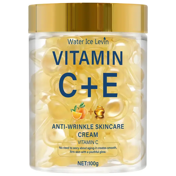 Crème de soin anti-rides à la vitamine C+E avec rétinol et acide hyaluronique pour une peau hydratante
