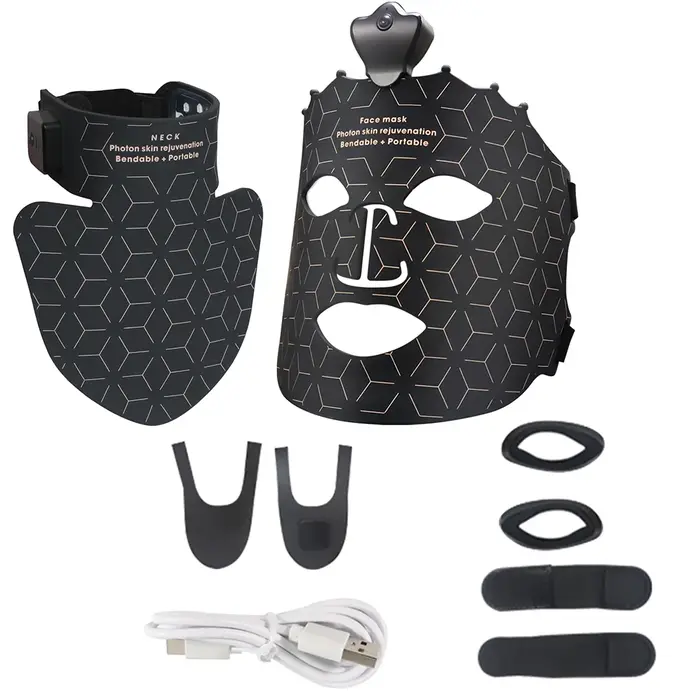 Masque facial ou pour le cou à LED 7 couleurs avec 80 lumières