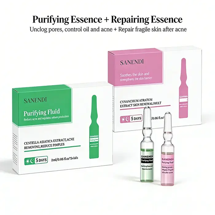 Sérum Ampoule ADN de Saumon Peptidique 5 Flacons – Hydratant AQUA, Sérum Visage Contrôle Sébum, Soin