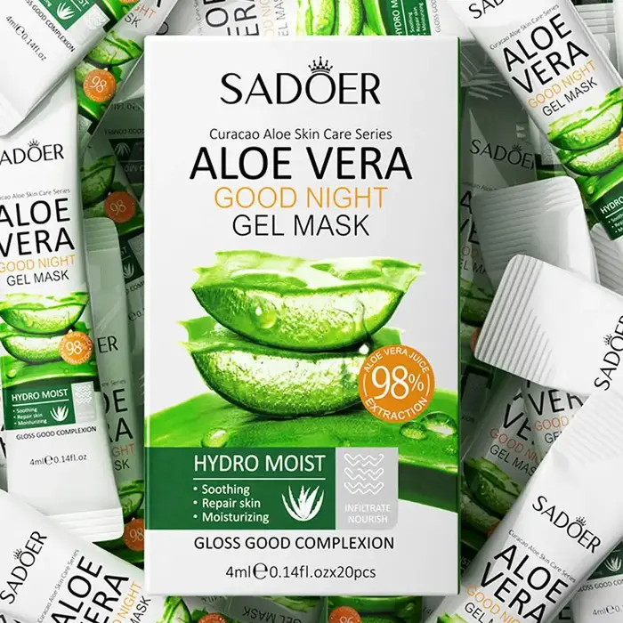 Masque facial hydratant à l'aloe vera pour le sommeil