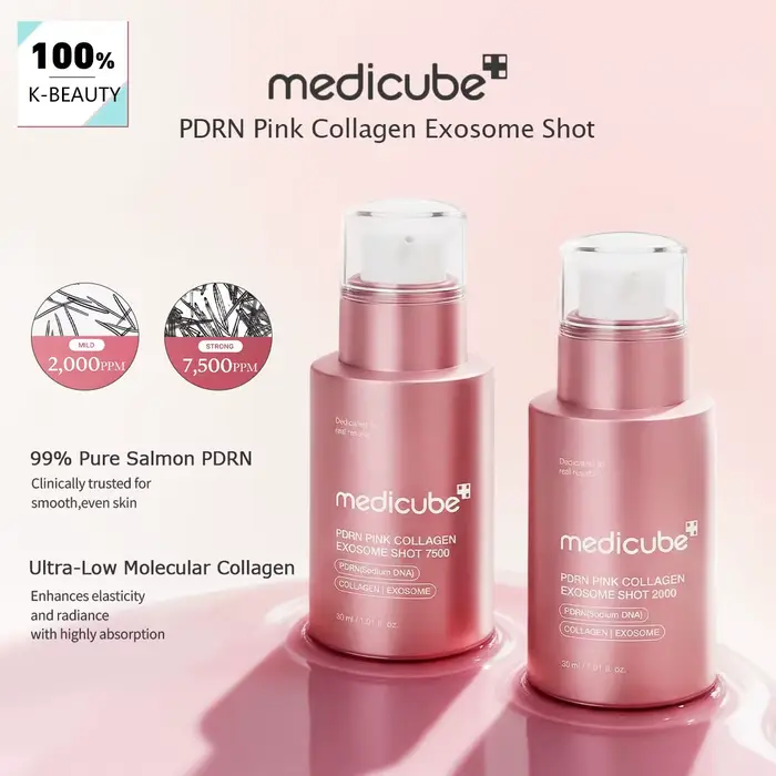 Medicube PDRN Pink Collagen Exosome Shot, Lissant et à absorption rapide, Aide à maintenir l'équilib