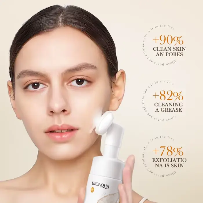 BIOAQUA nettoyant pour le visage au riz blanc blanchissant nettoyage en profondeur Massage