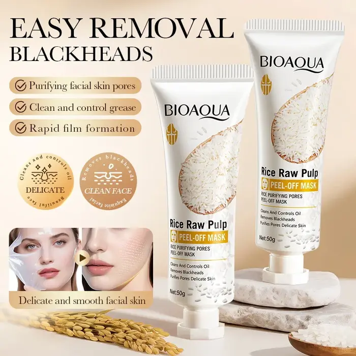 BIAOQUA riz blanc visage Peeling masque hydratant enlever points noirs blanchissant Anti-âge Anti-rides