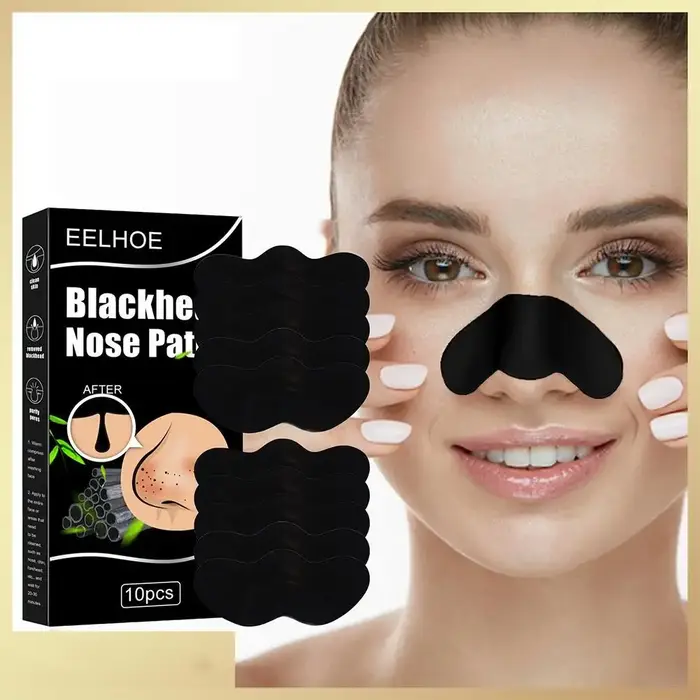 10 pièces points noirs enlever masque bandes nasales rétrécissement nettoyage pores nez tête noire
