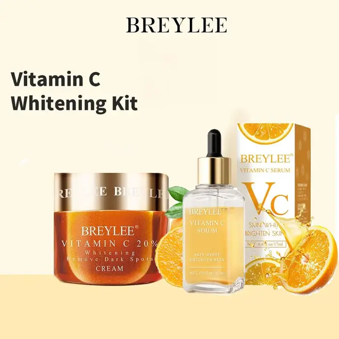 BREYLEE Ensemble deux pièces de crème pour le visage au sérum pour le visage à la vitamine C
