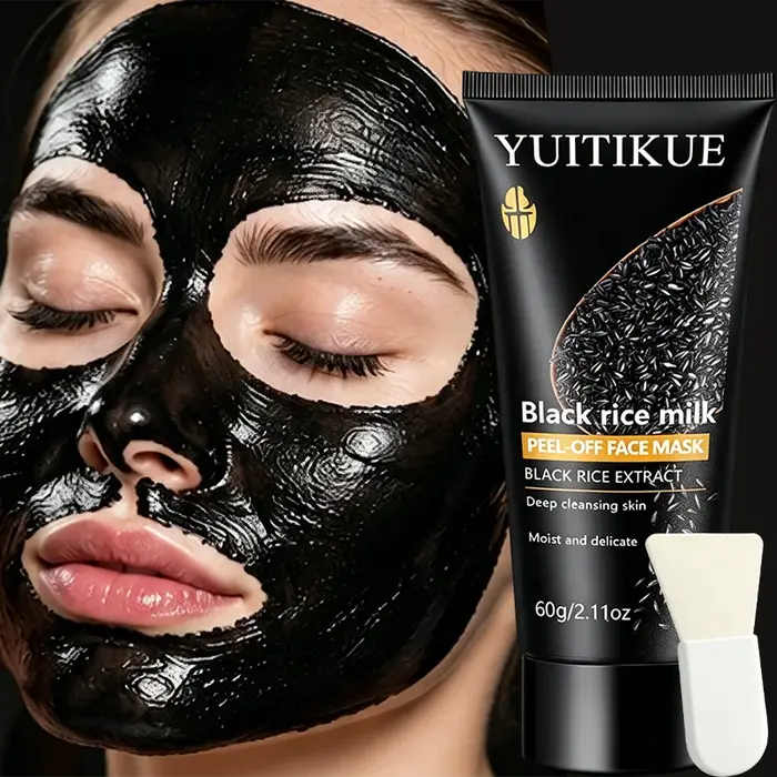 Masque facial peel-off au lait de riz noir YUITIKUE