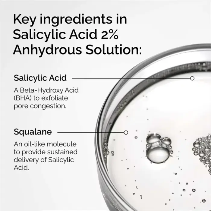 Solution Anhydre à 2% d'Acide Salicylique 30ml – Élimine les Impuretés et la Saleté de la Peau